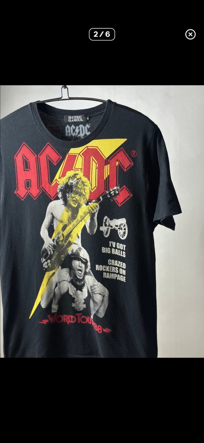 히스테릭글래머 x acdc 콜라보 반팔티셔츠  상품이미지1