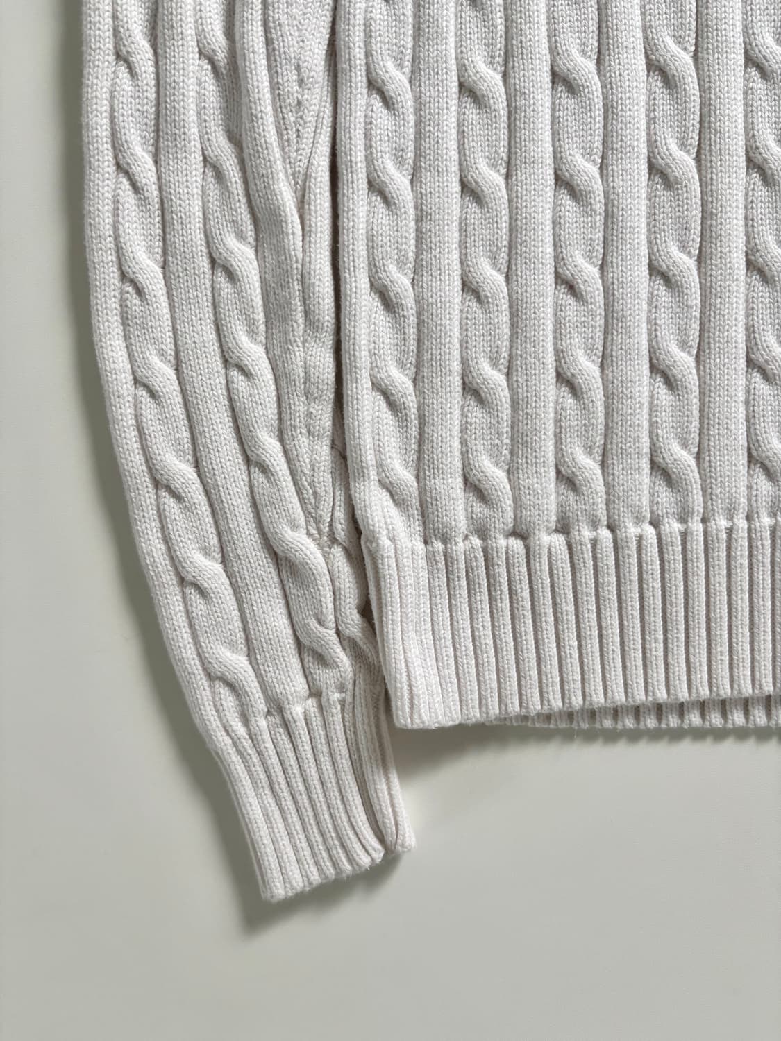 Polo 폴로 랄프로렌 신형 우먼라인 화이트 코튼 케이블 브이넥 니트  상품이미지2