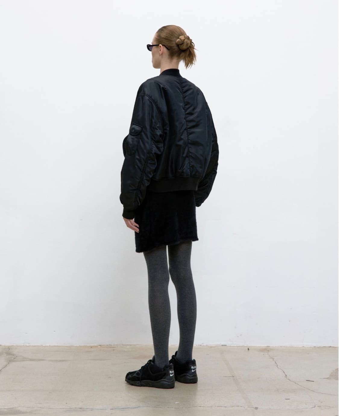 쿠어 MA-1 크롭 봄버 (블랙) 상품이미지2