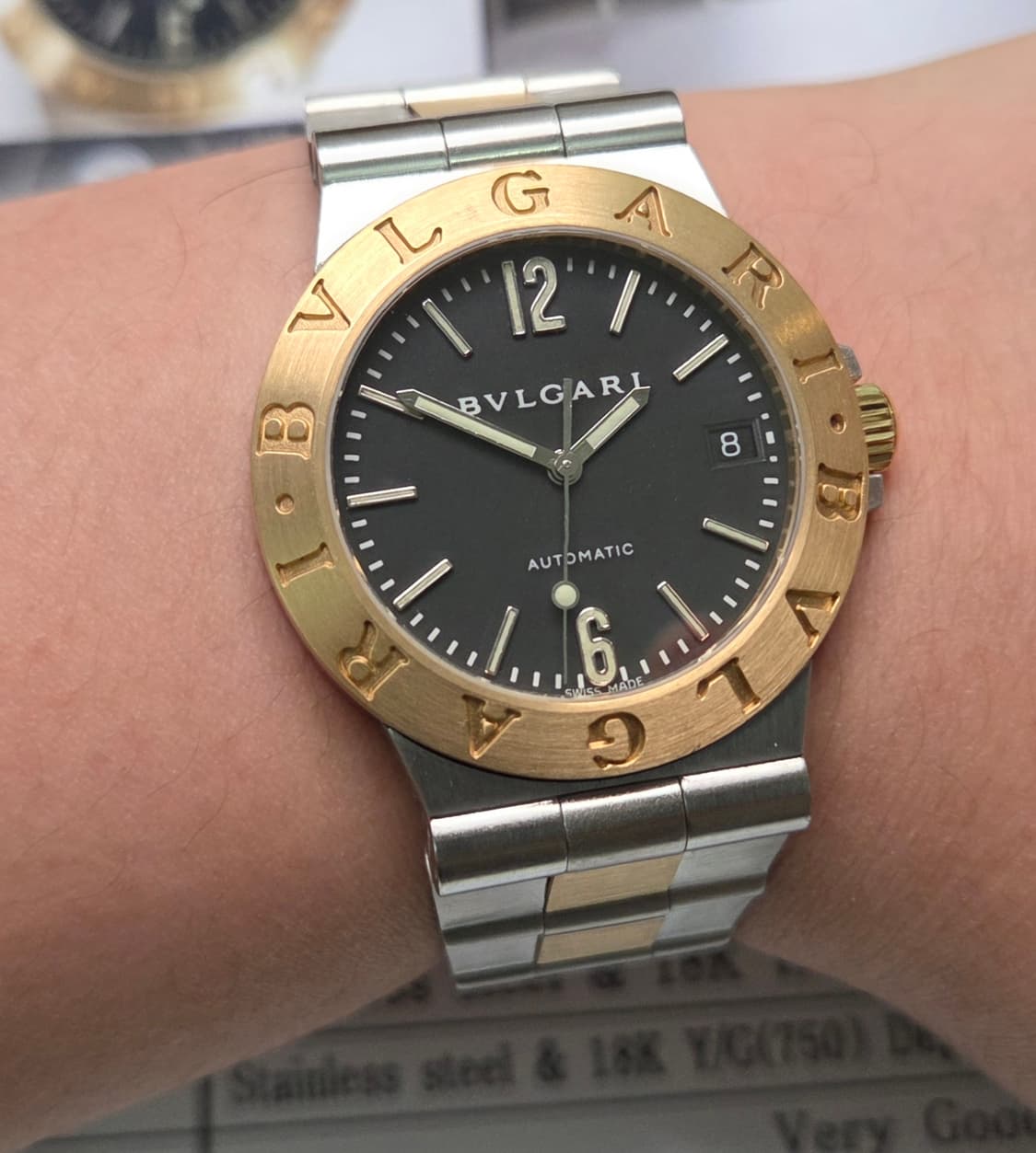 불가리 디아고노 18K콤비 LCV35SG 블랙판 오토매틱 브레이슬릿 ve 상품이미지9
