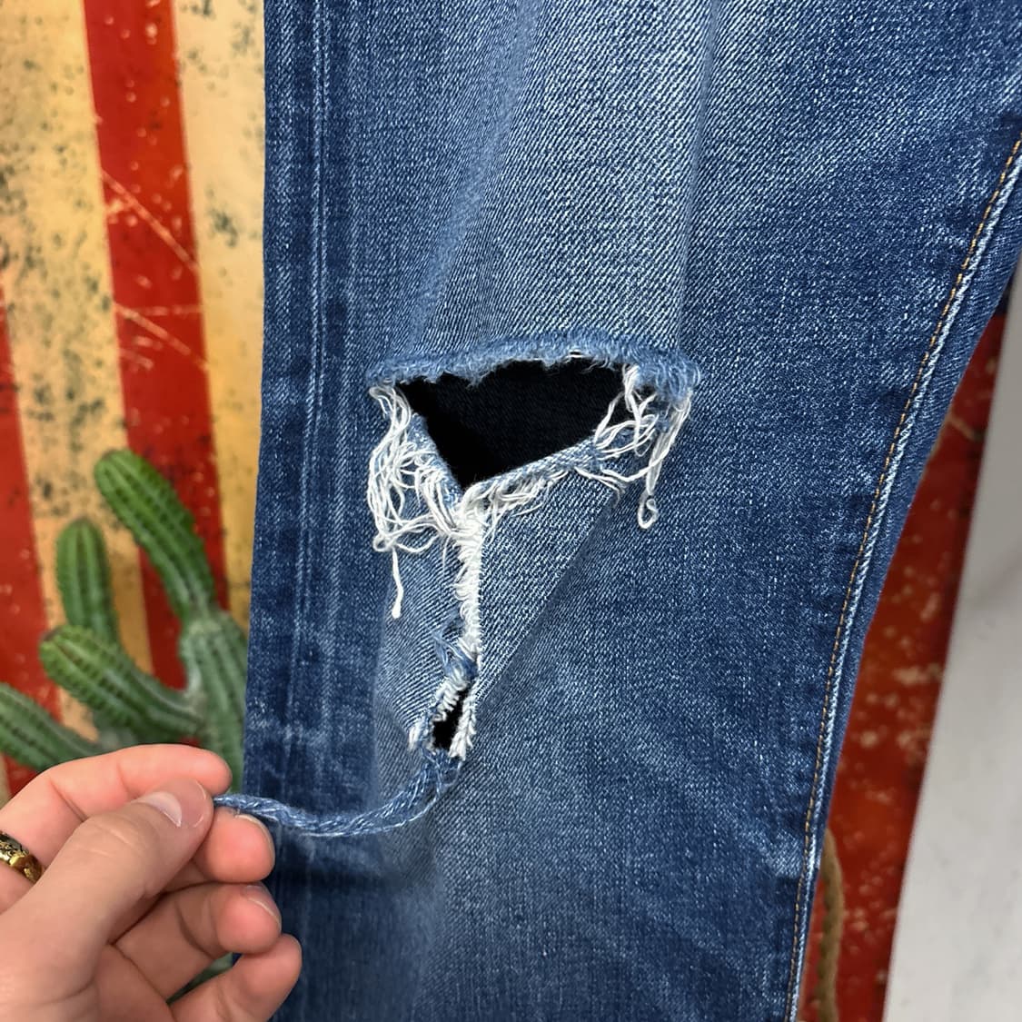 폴로 랄프로렌 바릭 슬림 스트레이트 데미지 데님팬츠 N714 상품이미지5