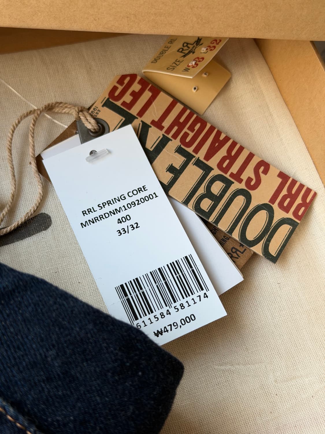 RRL 더블알엘 스트레이트핏 원스 워시 셀비지 진 33-32 청바지 데님 상품이미지2