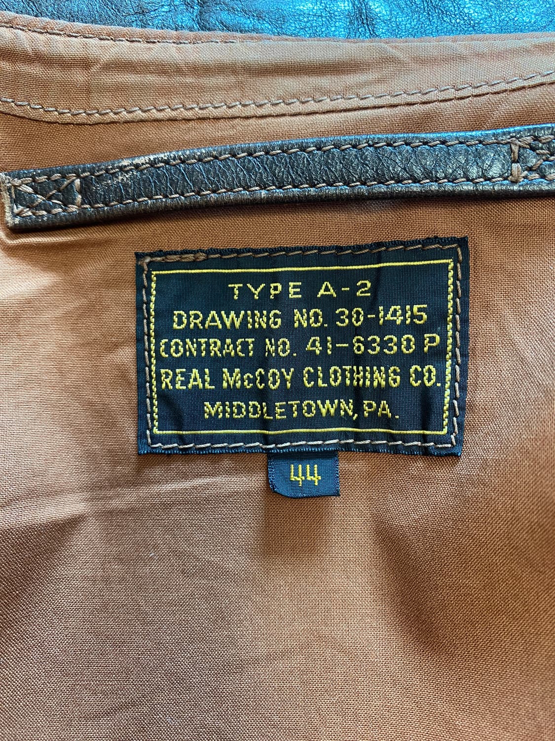 리얼맥코이 a-2 씰브라운 44사이즈 판매 상품이미지2