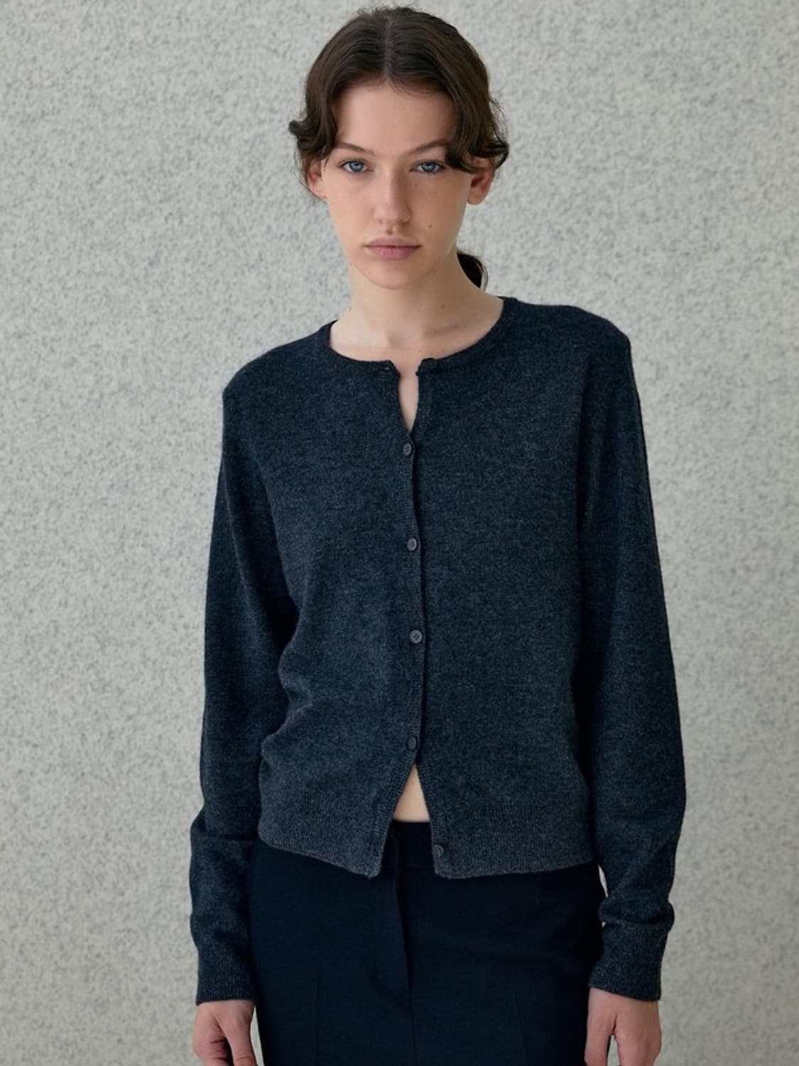 tetu 캐시미어 가디건 차콜 상품이미지2