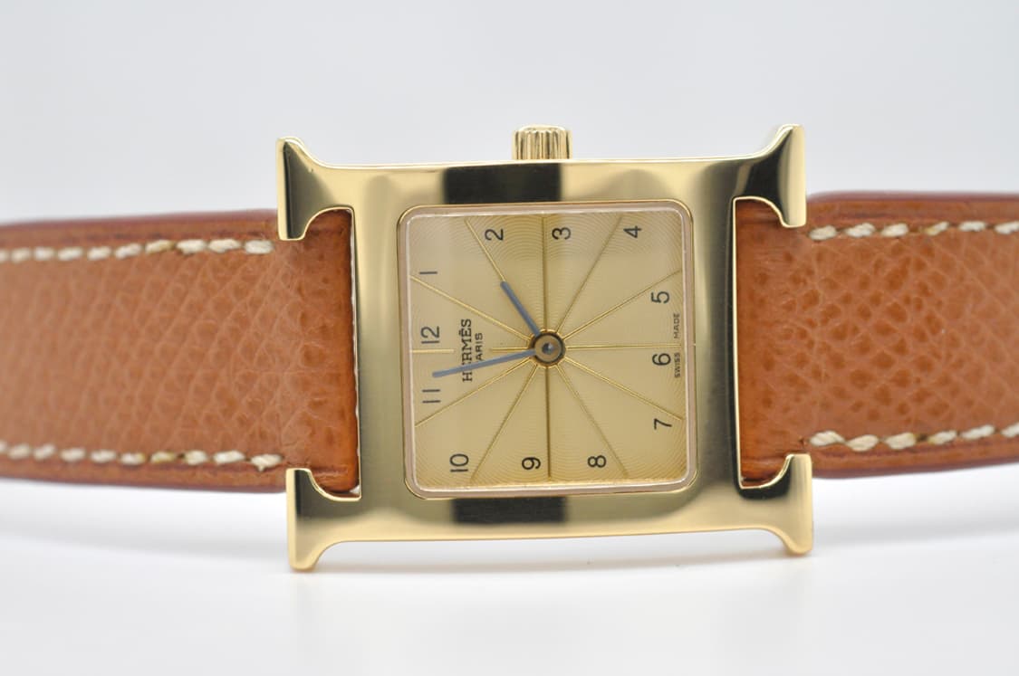 에르메스 H아워 금장 중고명품 손목시계 여성용 PM 사이즈 21mm 상품이미지6