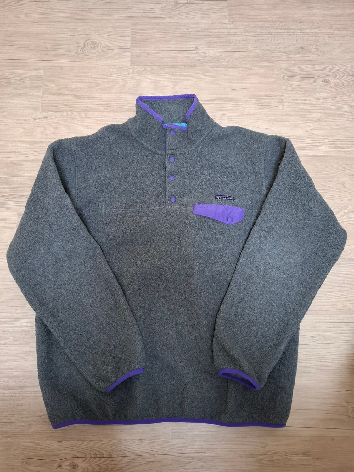 우먼스 XL 파타고니아 신칠라 플리스 그레이/퍼플 풀오버 상품이미지1