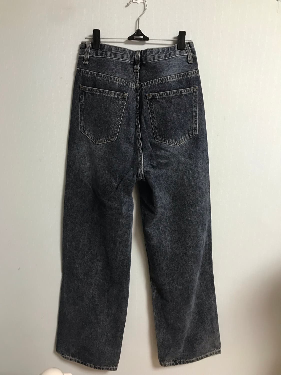 하이웨스트 일자 와이드 데님팬츠 (진청/롱s) 상품이미지4