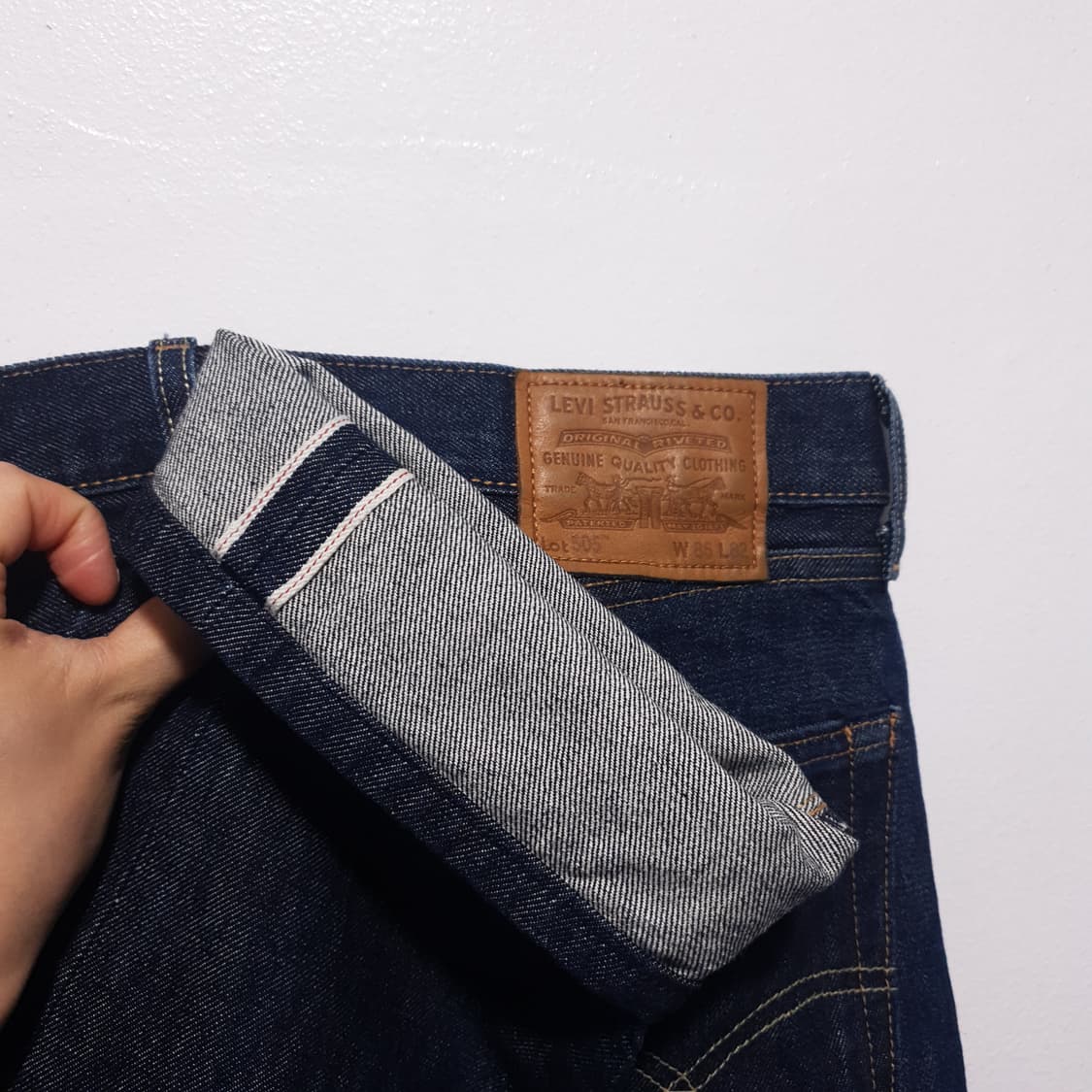 리바이스 USA 505 스트레이트 셀비지 진 데님 팬츠 청바지 34 상품이미지3