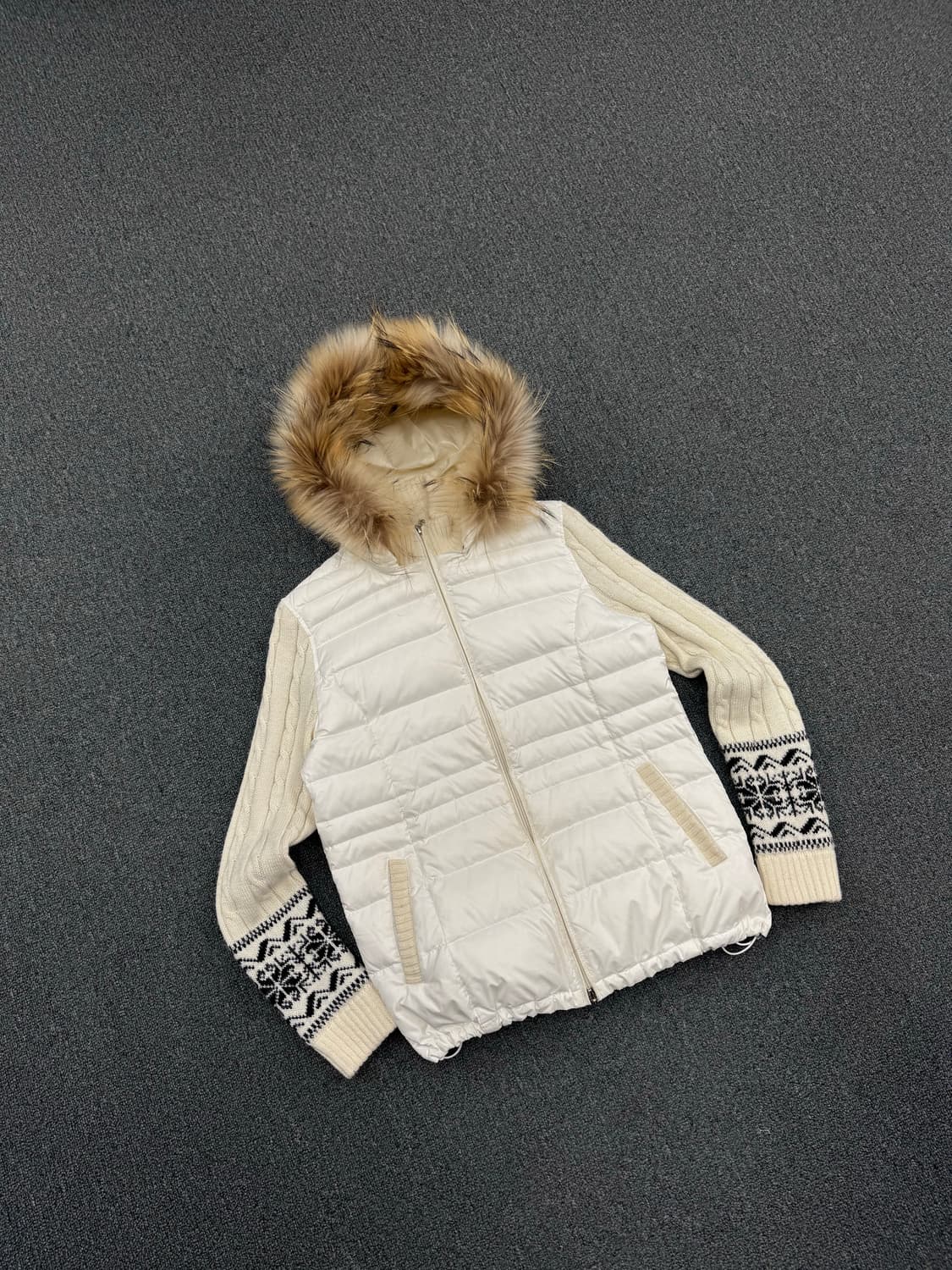 2)Japanese vintage 여성 퍼 니트 패딩 자켓 상품이미지2