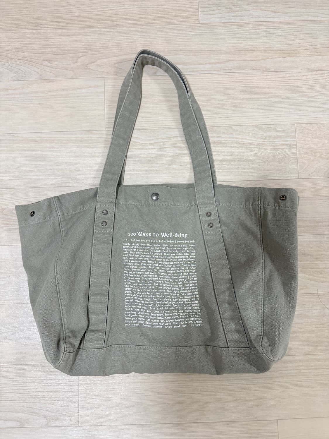 Washed Cotton Tote Bag Warm Grey 상품이미지1
