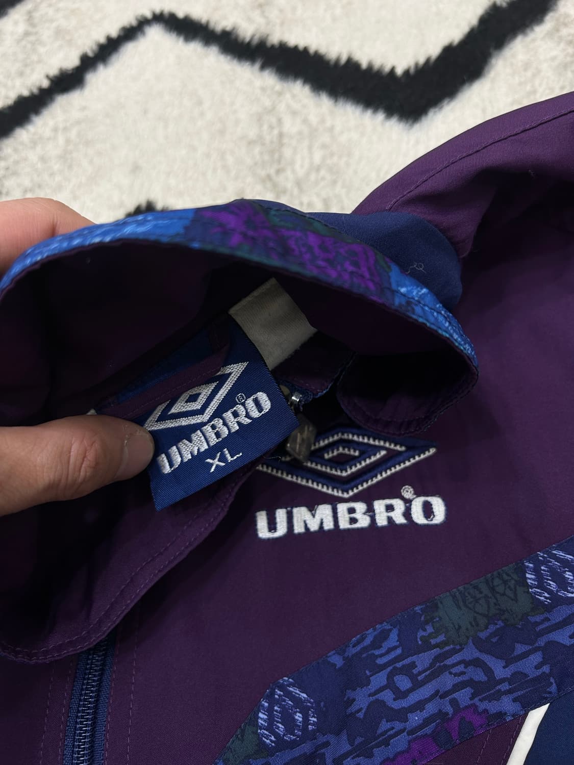 [XL]엄브로90s 올드스쿨 오버핏 바람막이/퍼플네이비 상품이미지5
