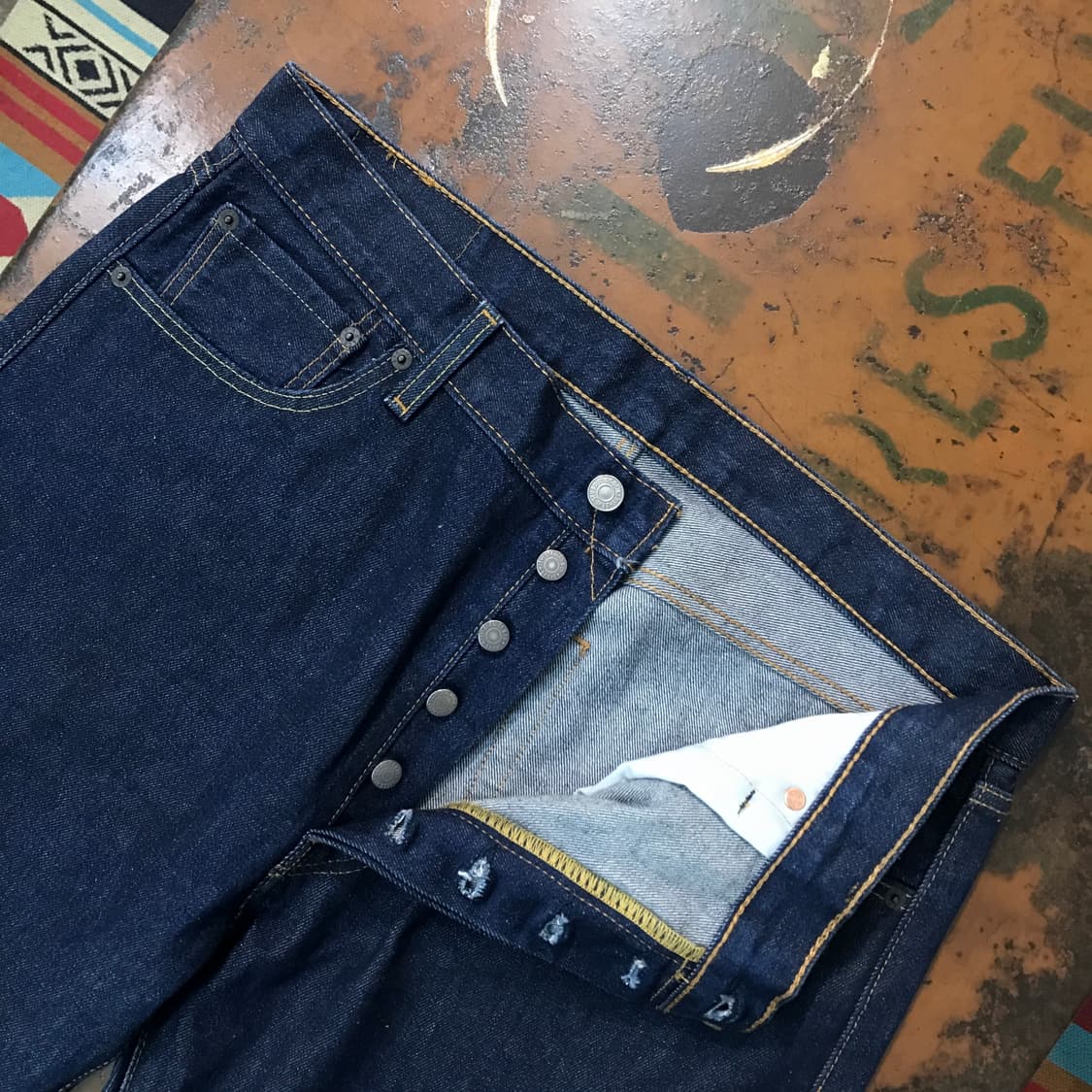 리바이스 501 진청 인디고 생지 데님 팬츠 허리 35 36 사이즈 상품이미지5