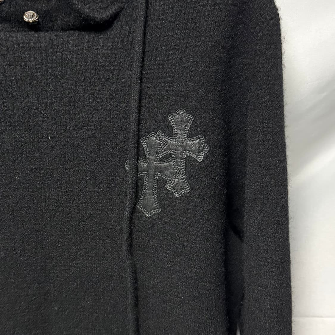 [S+급/XL] 크롬하츠 VIC 레더패치 캐시미어 니트 후드티 상품이미지2