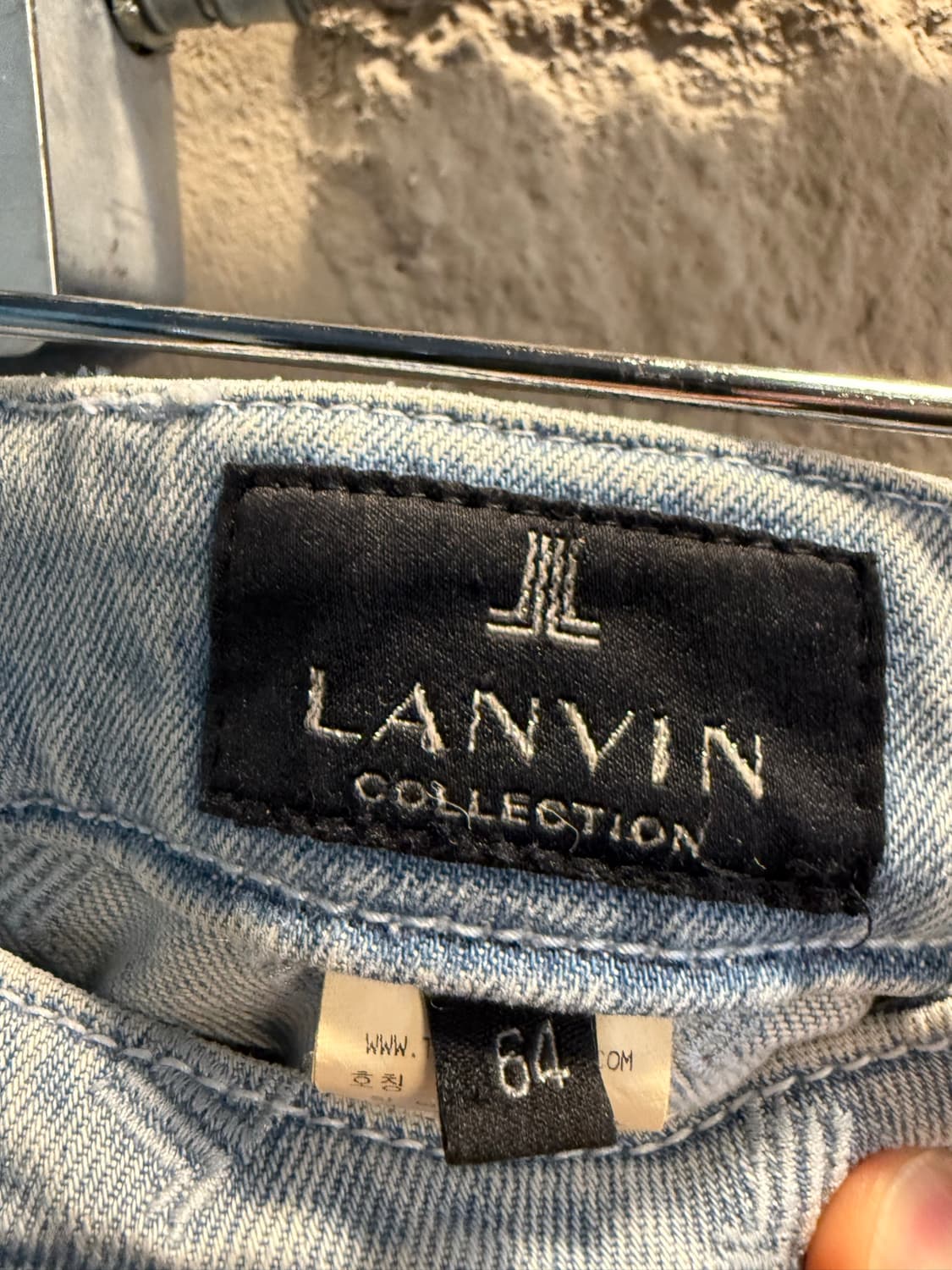 30in 랑방컬렉션 LANVIN 자수 로고 데님 팬츠 라이트블루 상품이미지5