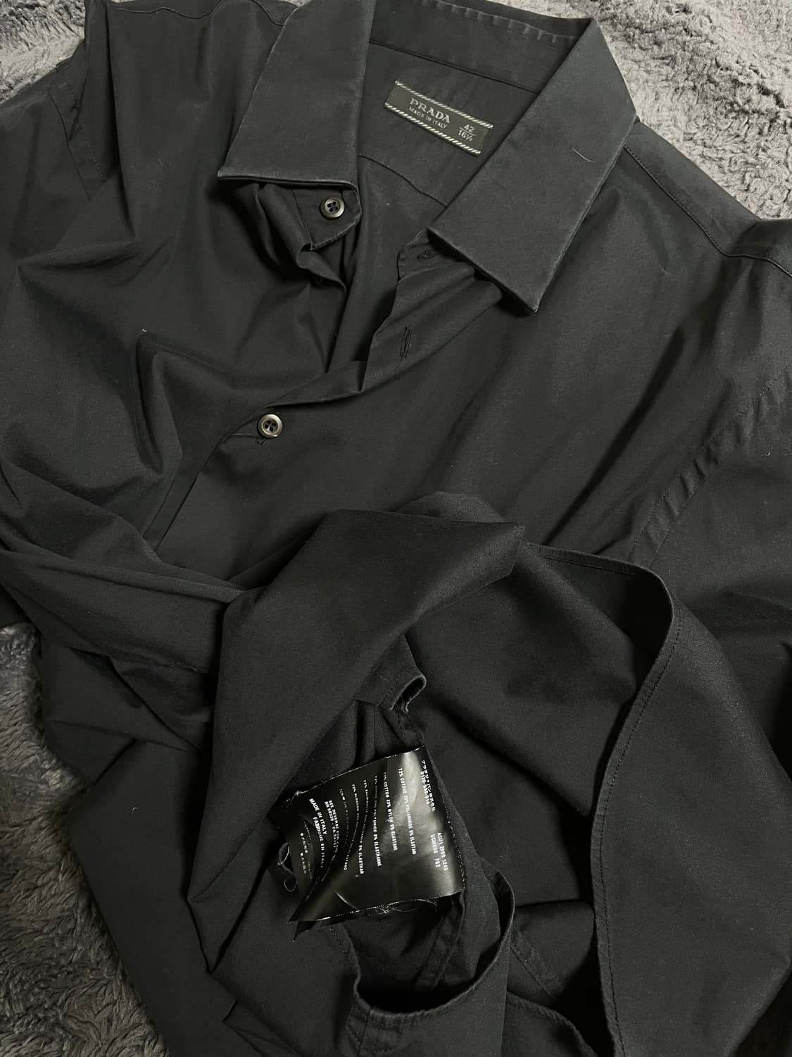 프라다 드레스셔츠 블랙 42 상품이미지4
