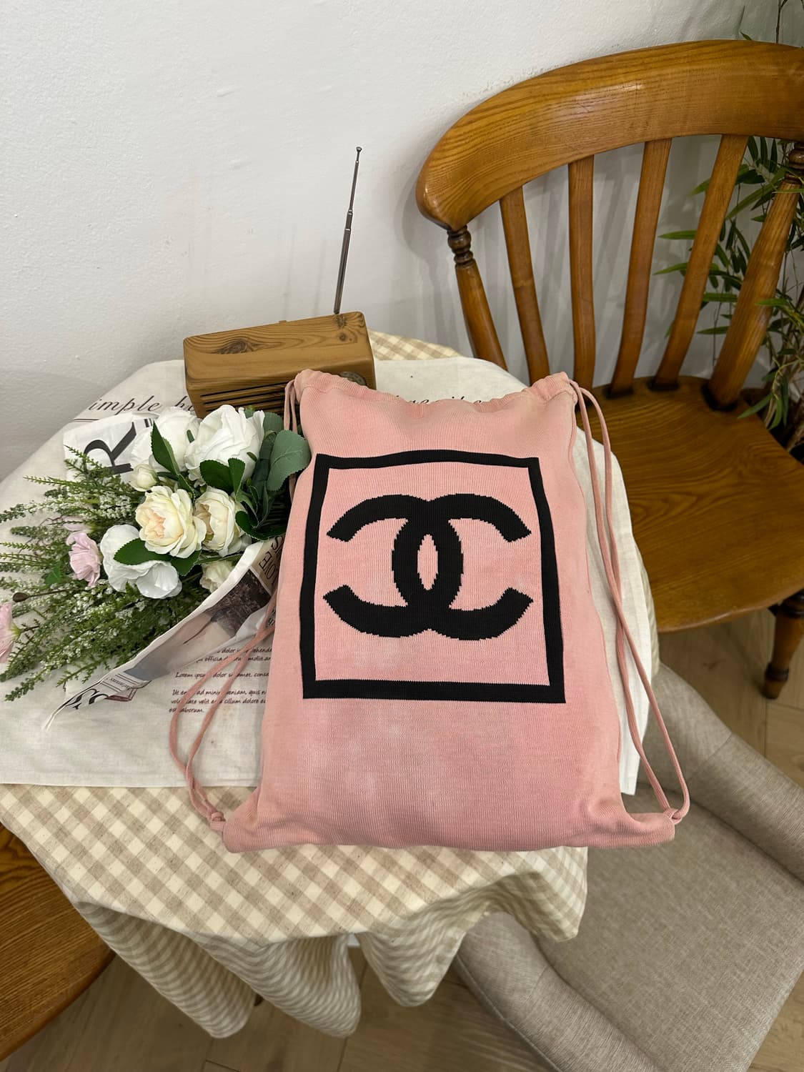 [정품] 샤넬 니트 드로우스트링 백팩 상품이미지8