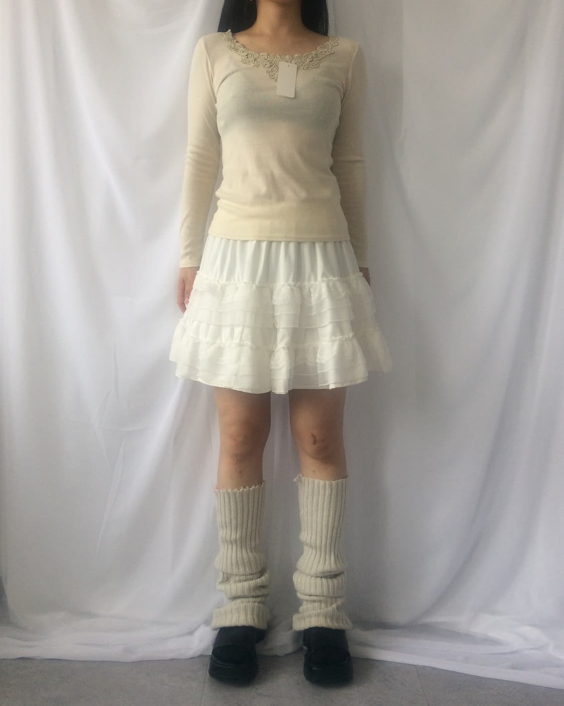 Lace patch point sleeve 상품이미지1