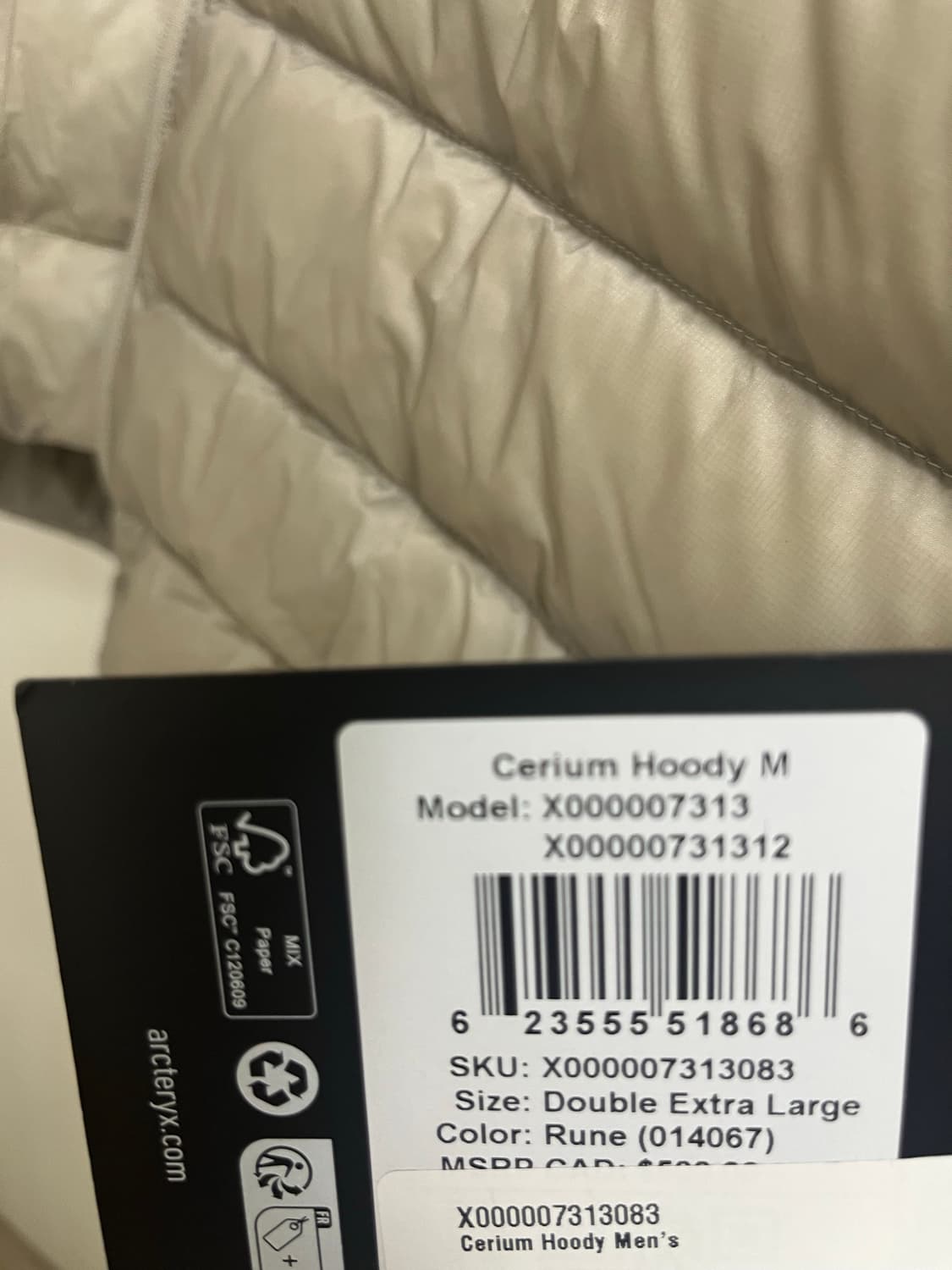 아크테릭스 세륨 후디 룬 XXL 상품이미지2