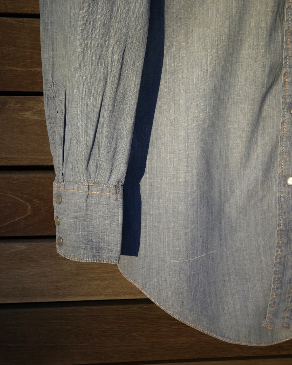 70‘s Lee 핸드 자수 샴브레이 셔츠 상품이미지4