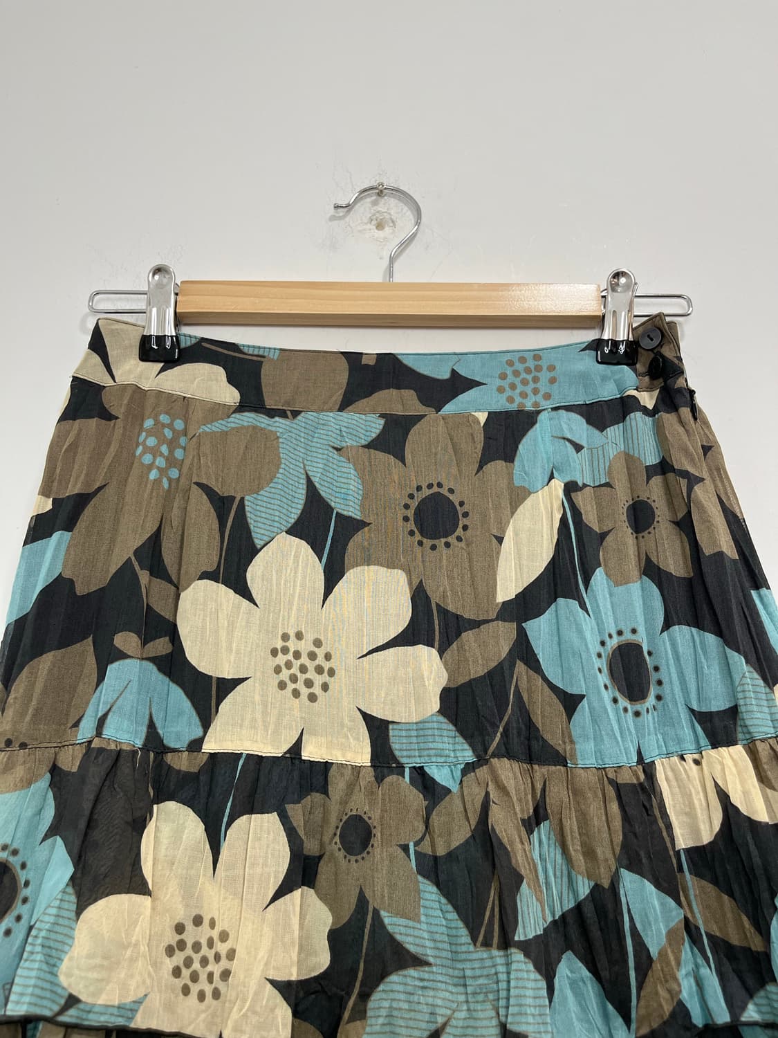 일본 빈티지 플라워 패턴 캉캉 레이어드 미디 스커트 상품이미지3