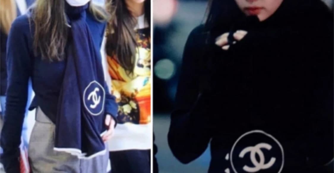 샤넬 블랙 & 화이트로고 제니 스카프 상품이미지7