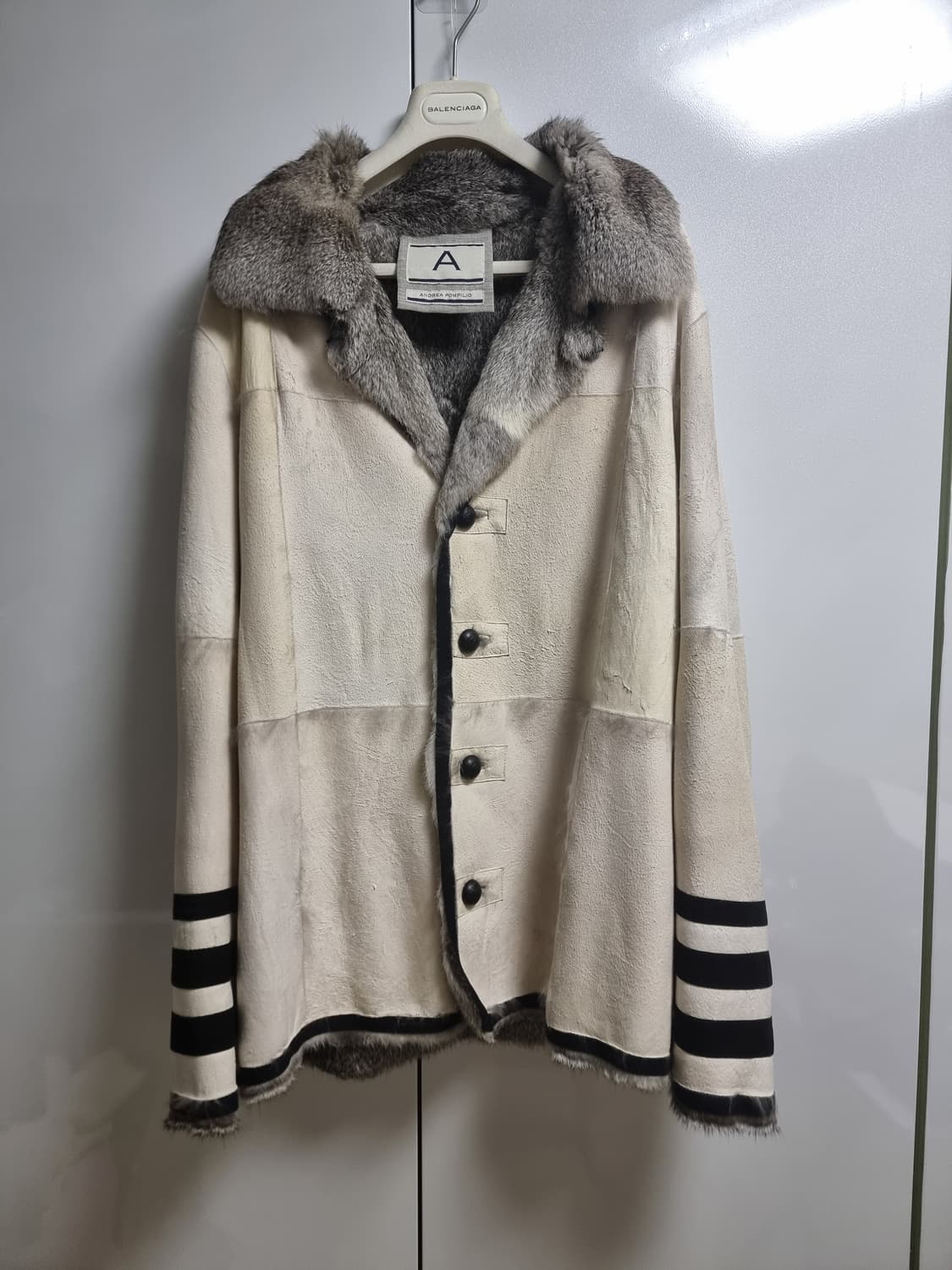 안드레아 폼필리오 스웨이드 가죽 시어링 무스탕 상품이미지5