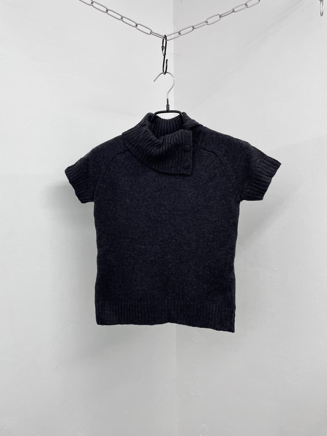 울 버튼 디테일 하프 니트 상품이미지5