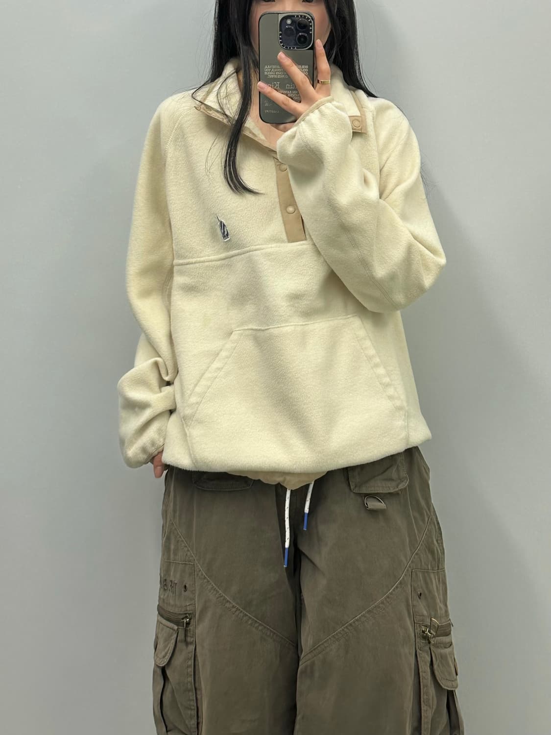 노티카 자수로고 플리스 신칠라 버튼 아노락 상품이미지1