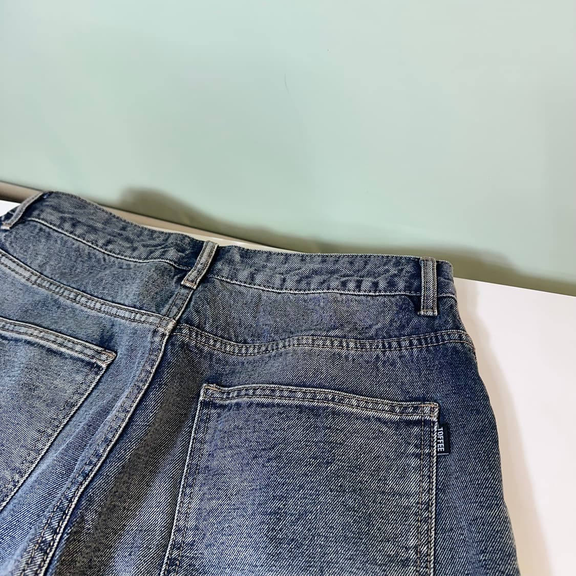 L 토피 와이드핏 녹워시드 데님팬츠 상품이미지6