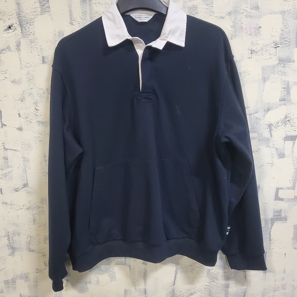 라퍼지스토어 헤비 코튼 오버 럭비 카라 맨투맨 상품이미지1