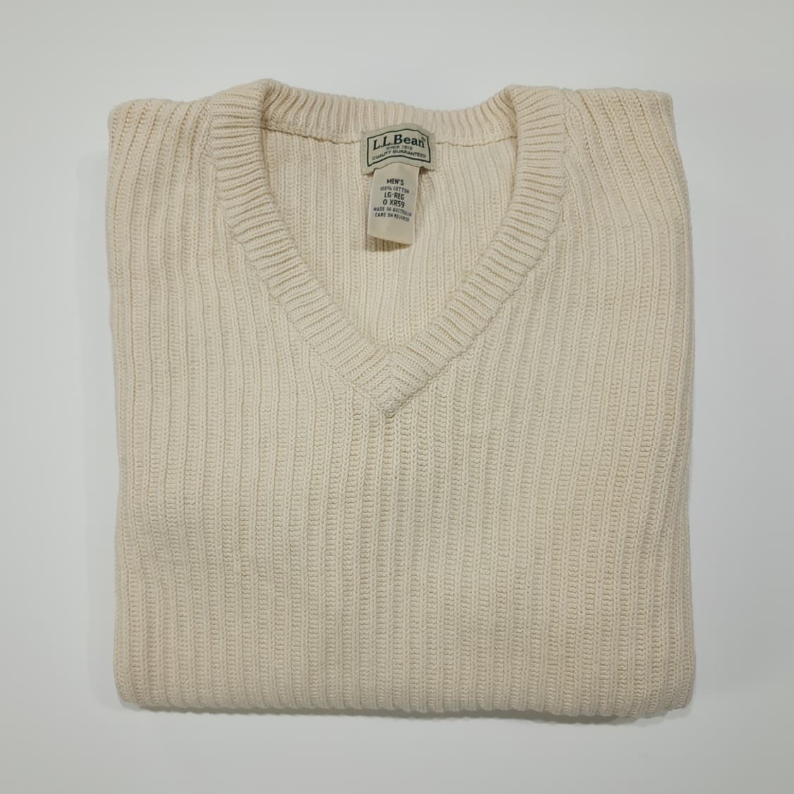 CL313 L 엘엘빈 90s 호주판 코튼 리브 브이넥 니트 상품이미지6