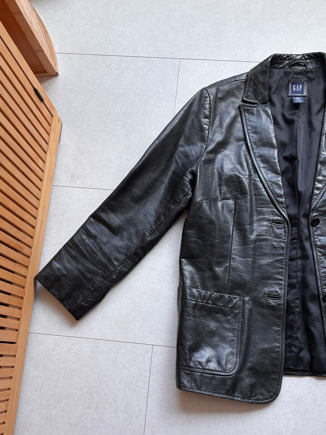 Old GAP 레더 블레이저 L 카코트st 상품이미지2