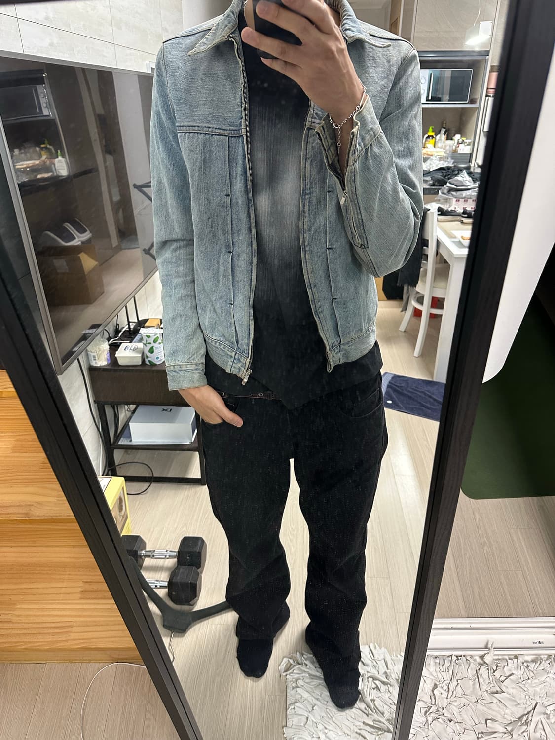 더 비르디안느 숏 청 데님 자켓 상품이미지5