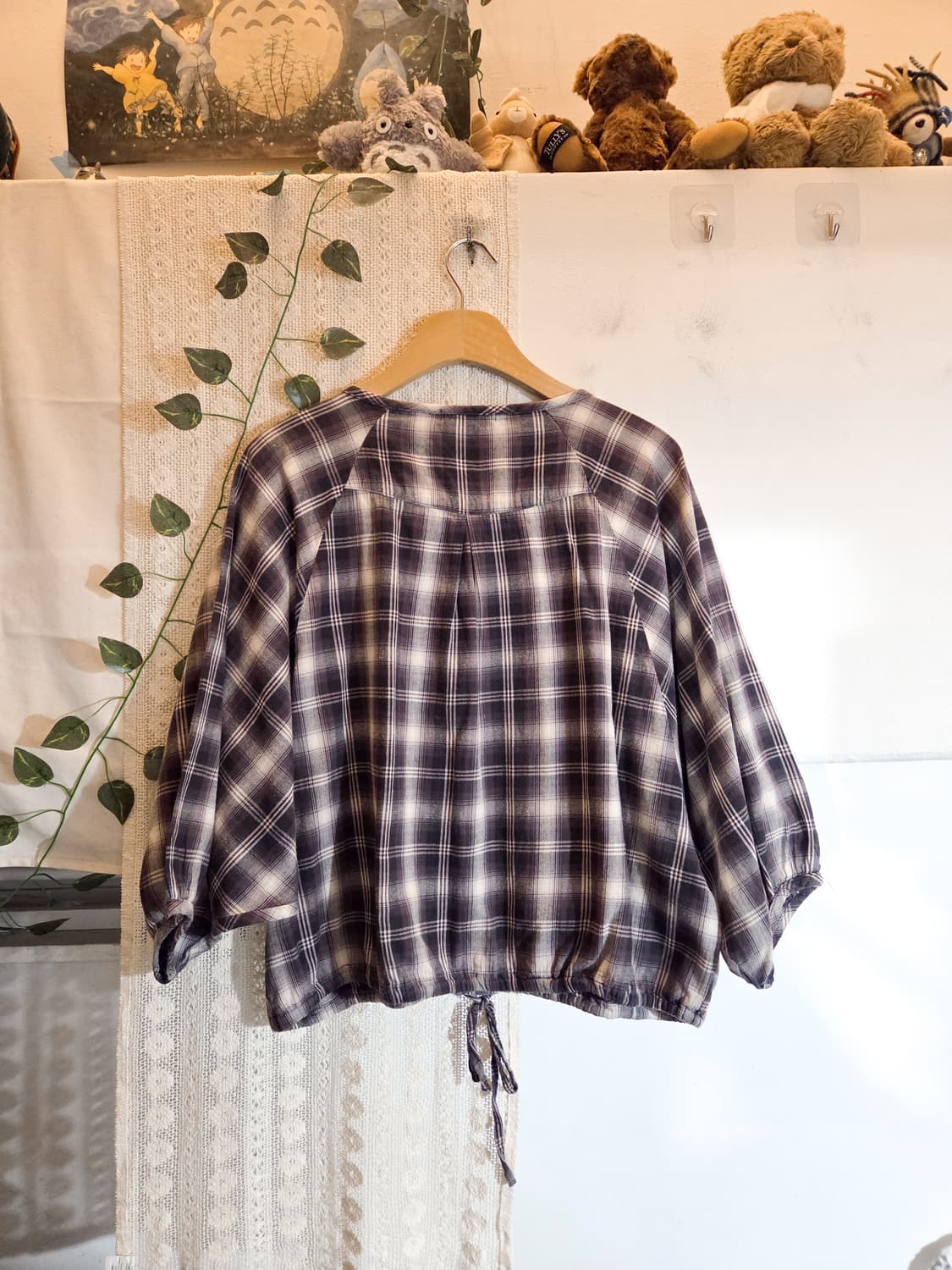 sm2 체크 반팔 블라우스 상품이미지5