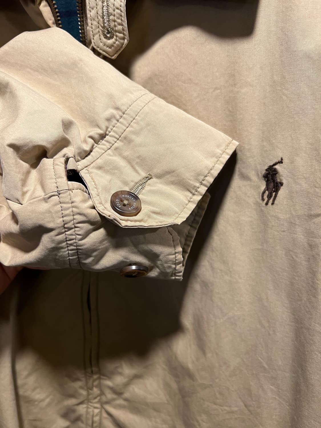 [2XL]폴로 랄프로렌 타탄체크 라이닝 베이지 드리즐러 자켓 상품이미지3