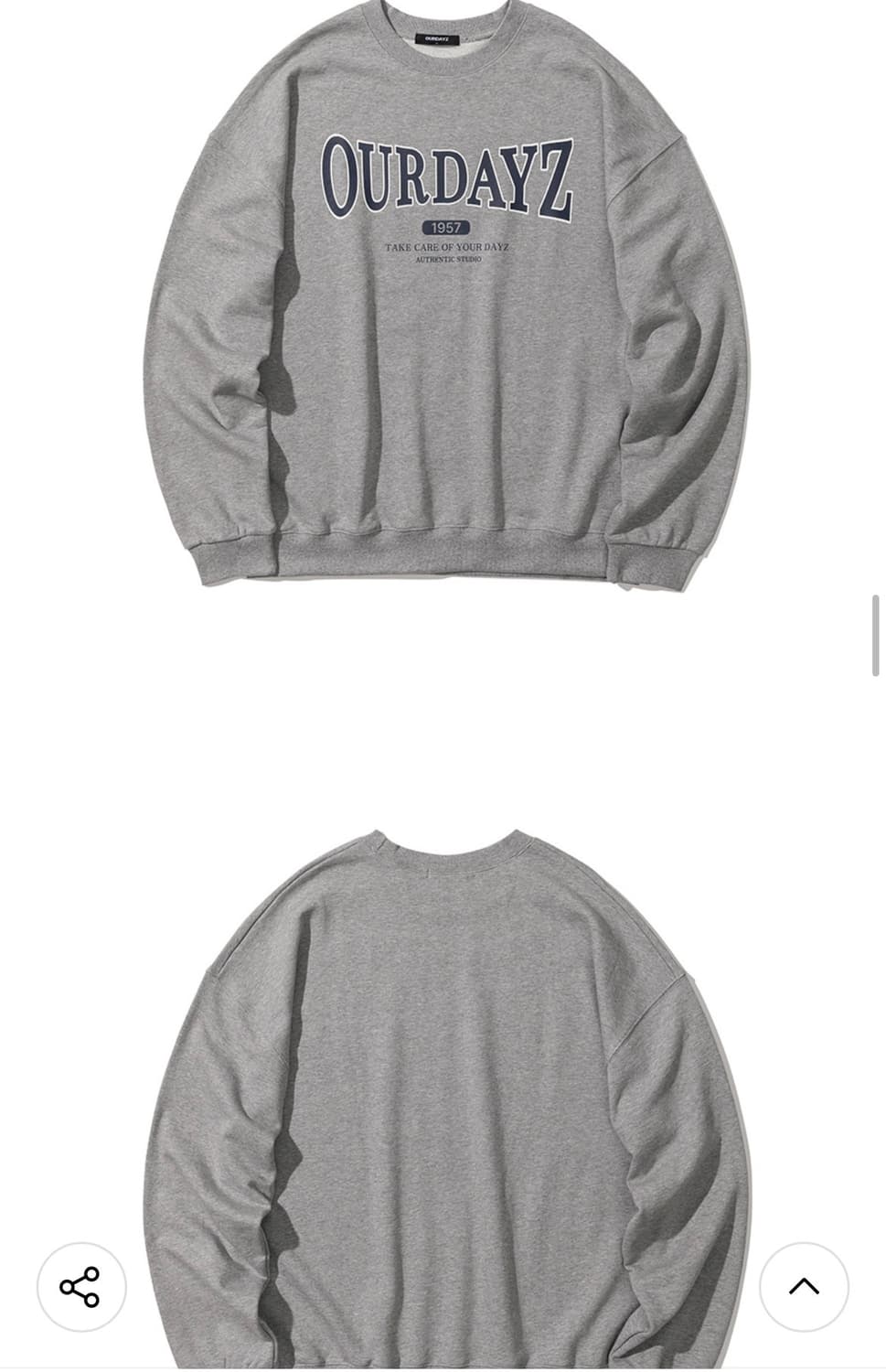 (XL) 아워데이즈 ODZ 어센틱 로고 맨투맨 [MELANGE GREY] 상품이미지7