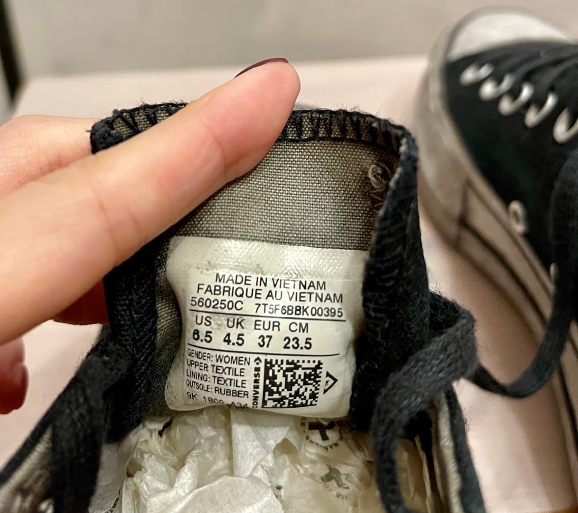 CONVERSE 척테일러 올스타 리프트 빈티지 워시드블랙 235 상품이미지4