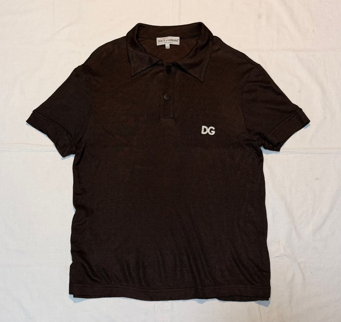 00s 돌체앤가바나 아카이브 DG 반팔 카라티 브라운 상품이미지1