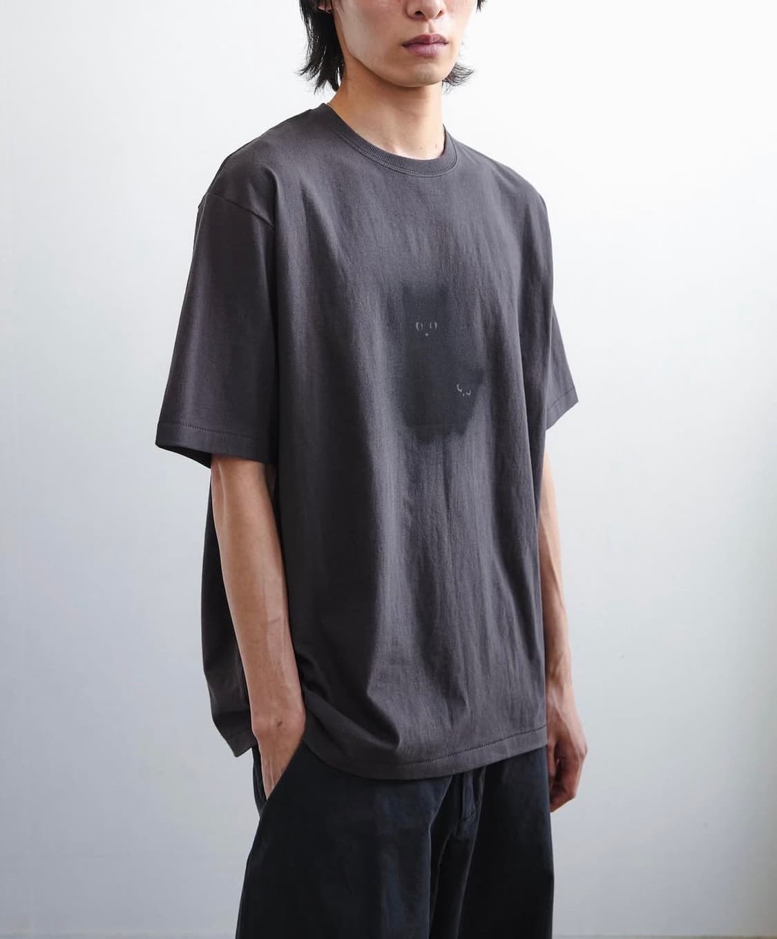 Ghost Cat Tee Dyed Charcoal 상품이미지3
