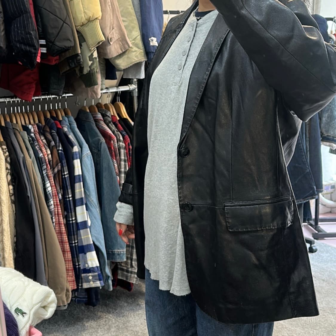 리바이스 그레이 헨리넥 롱슬리브 티셔츠XL 상품이미지10