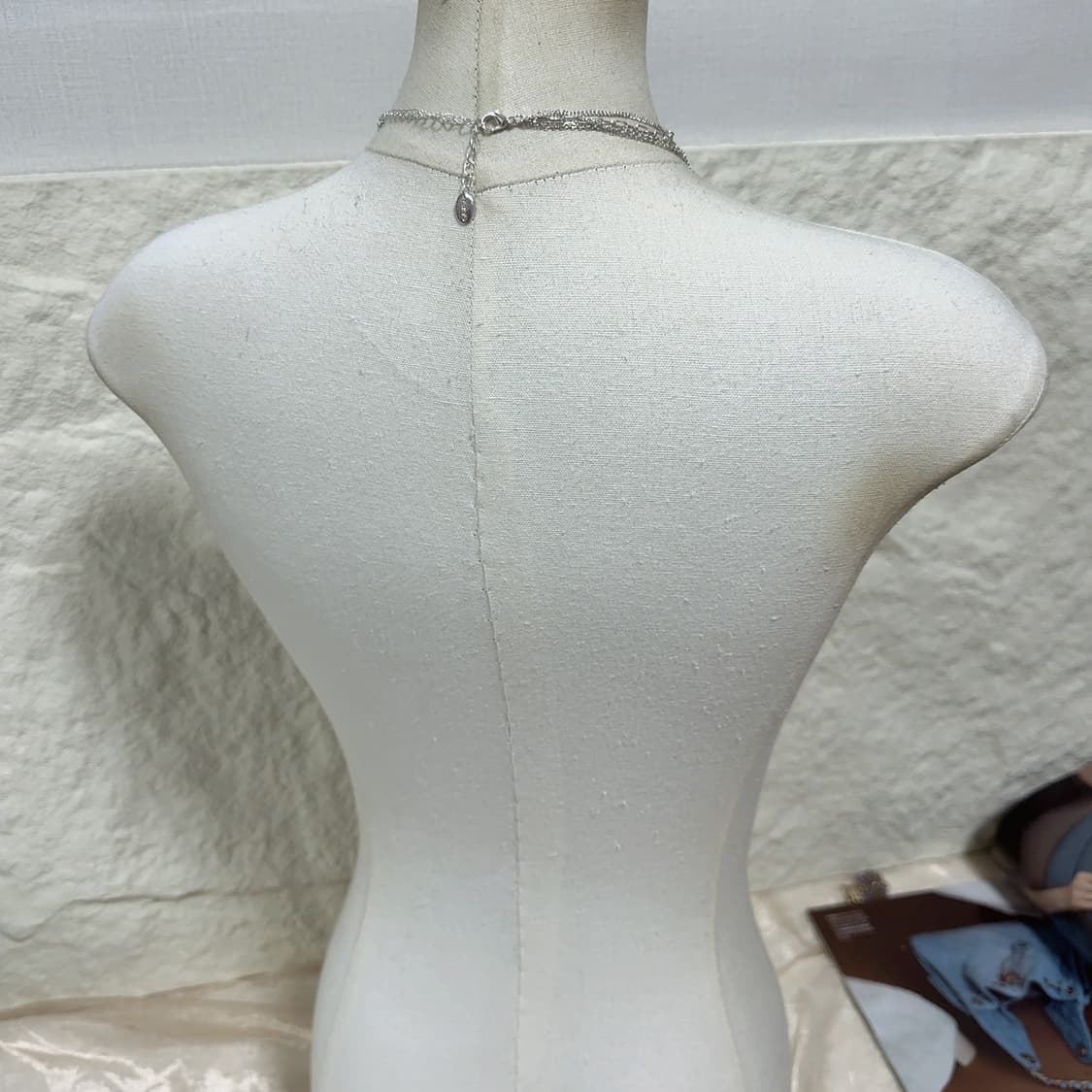 빈티지 ICNG 마테 메탈 레이어드 목걸이 상품이미지3