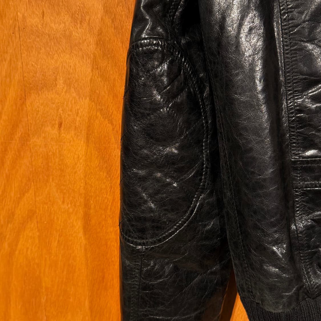 백화점판)돌체앤가바나 헤비 고트레더 봄버 자켓 50 L 염소가죽 상품이미지8