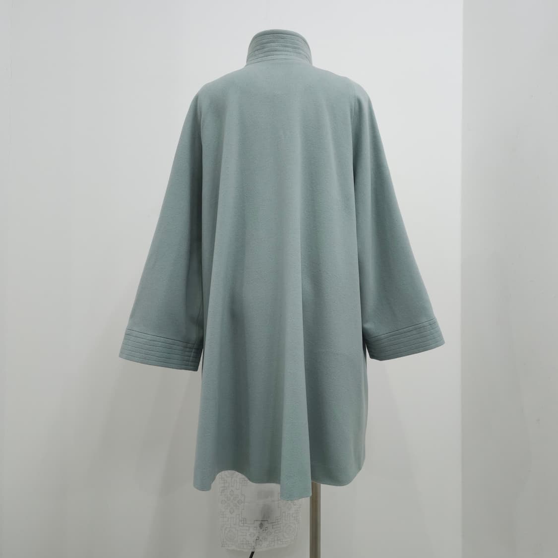 울100% 민트그레이 하이넥 코트 상품이미지3