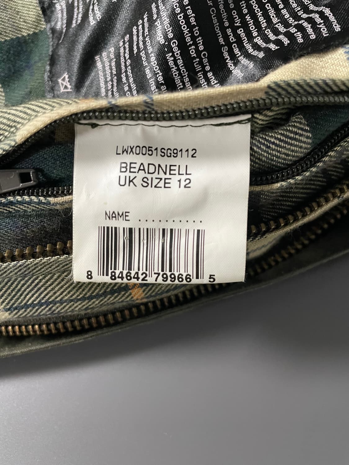 [38] 바버 비드넬 왁스 자켓 세이지 상품이미지9