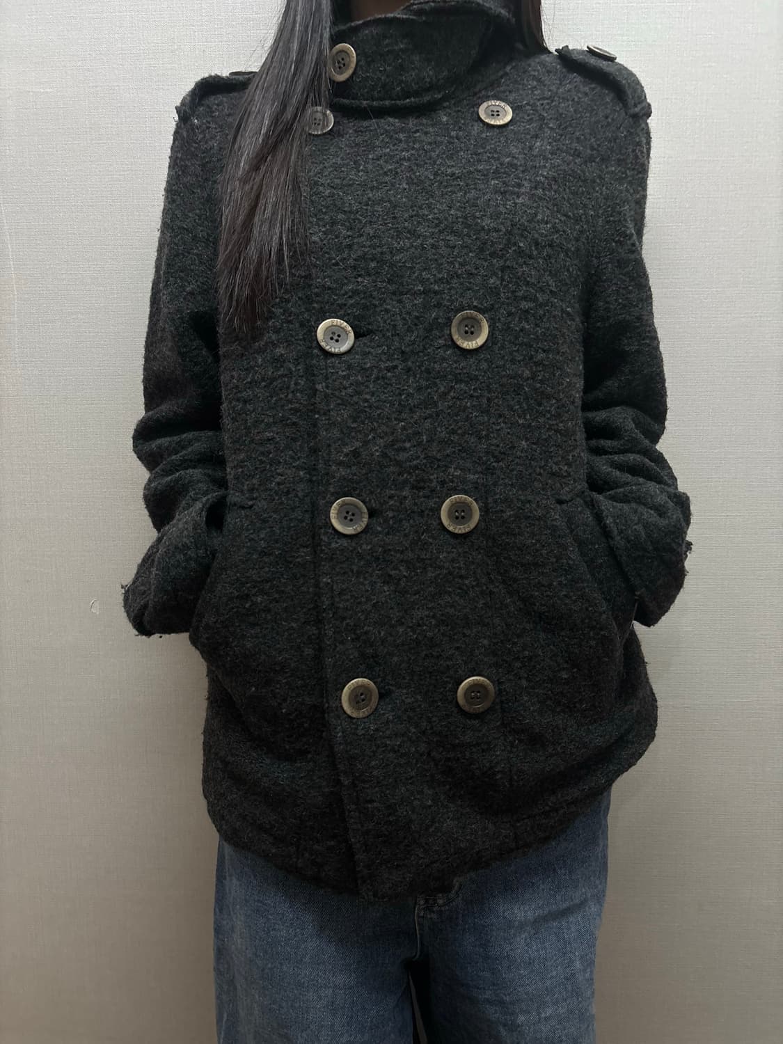 빈티지 fiver 울 코트 상품이미지7