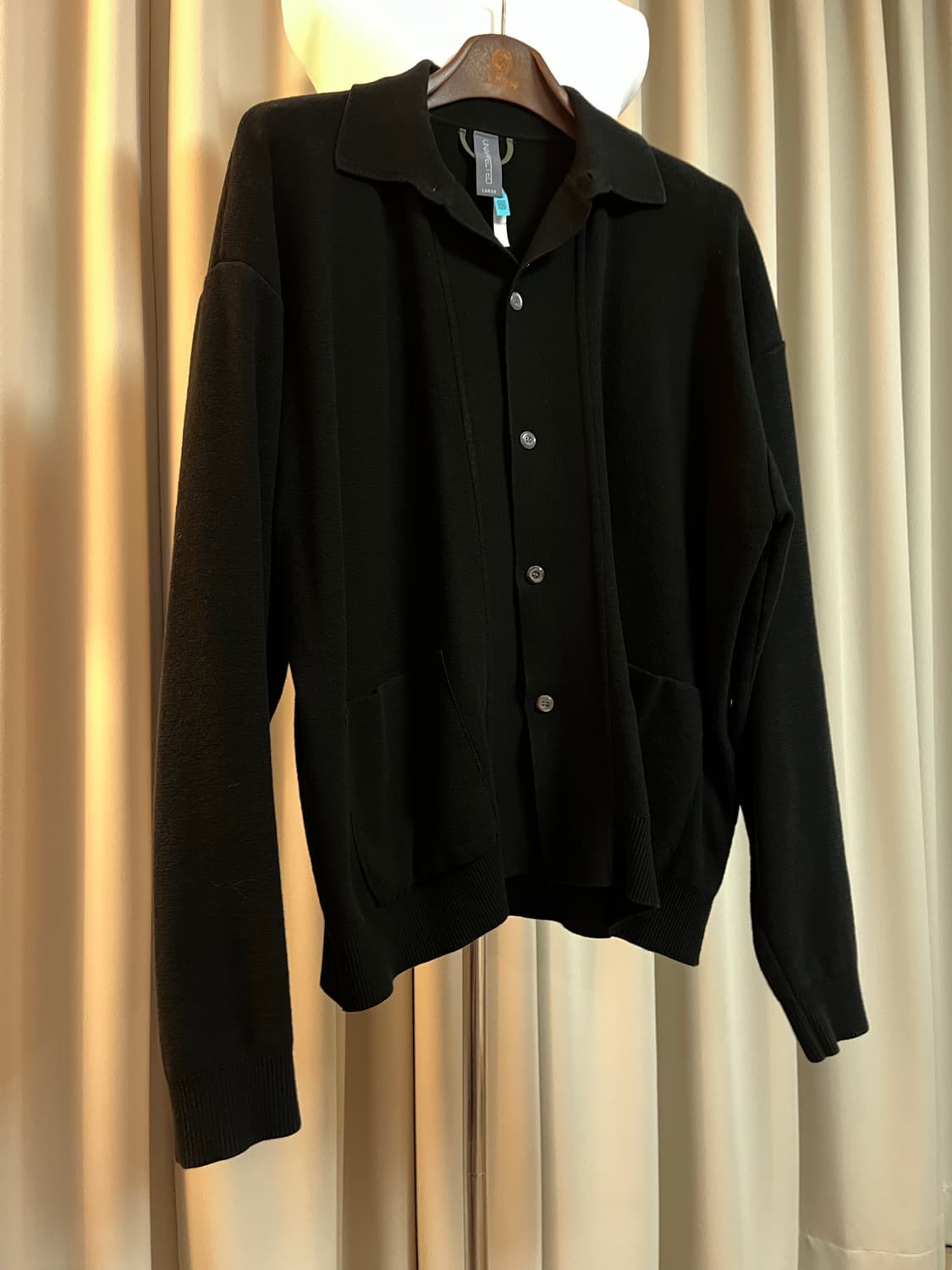 언어펙티드 니트 카라 가디건 L 상품이미지1