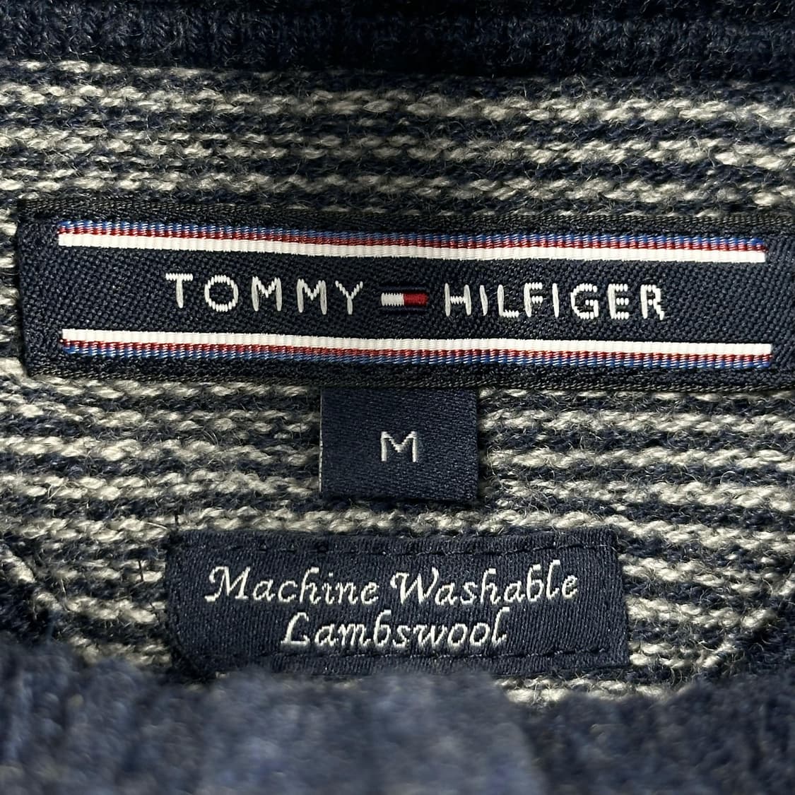 타미힐피거 플래그 램스울 네이비 니트 집업 (M) 상품이미지5