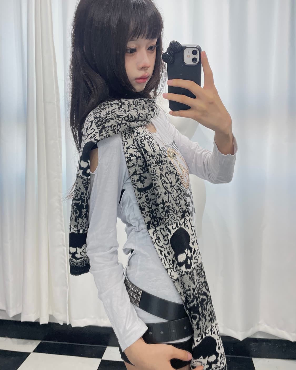 🎸스컬 패턴 머플러🎸 상품이미지2