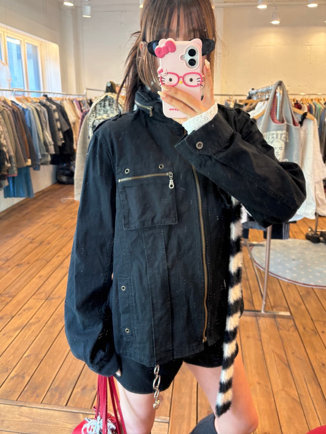 블랙 지퍼디테일 면자켓 상품이미지4