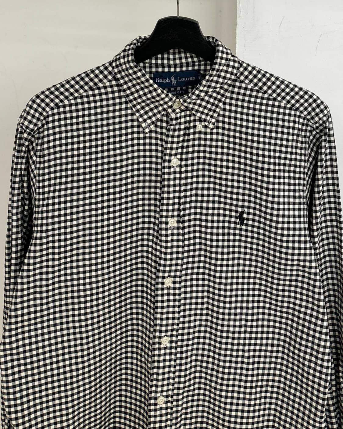 랄프 로렌 블랙 앤 화이트 깅엄 체크 셔츠 상품이미지2